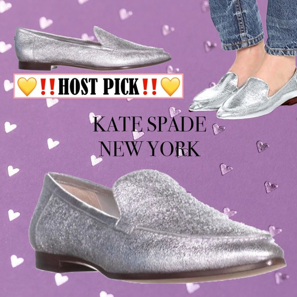 kate spade Shoes - Kate Spade New York Leather loafers in silver